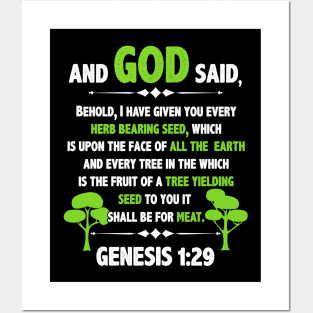 Christian Bible Verse And God Said Genesis 1 29 Posters and Art